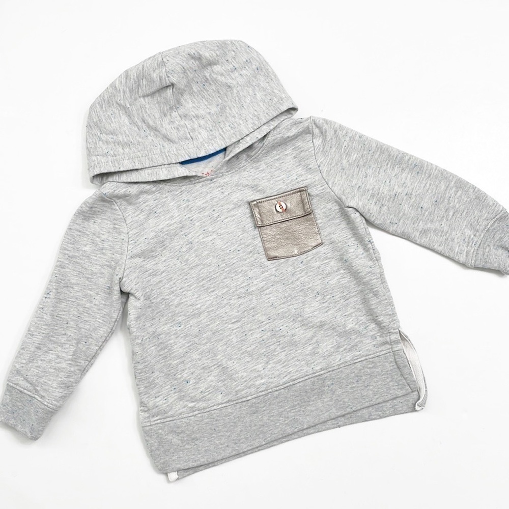 Cat & Jack light gray toddler boy metallic front pocket hoodie